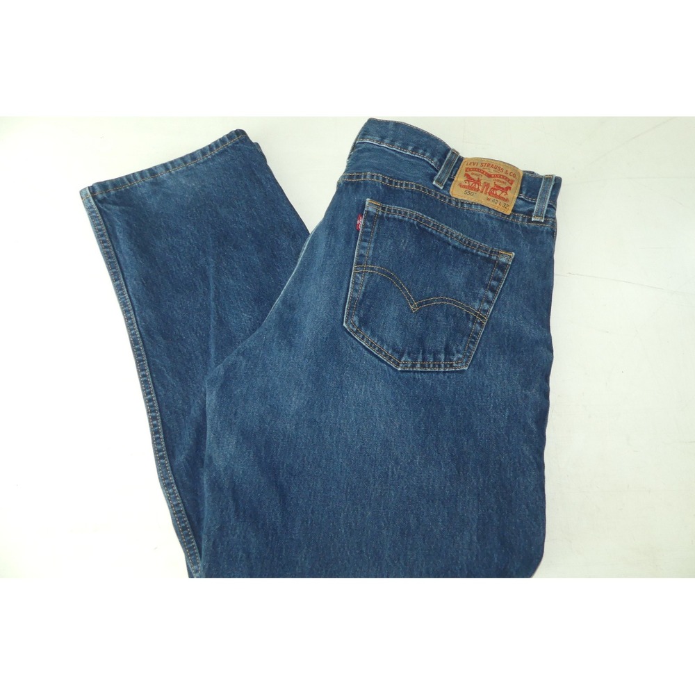 Levis 550 Relaxed Fit Jeans Mens 42x32 Medium Wash Blue 00550-0216